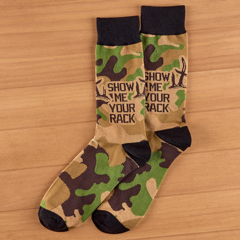 Men's Funny Crew Socks, Nice Rack