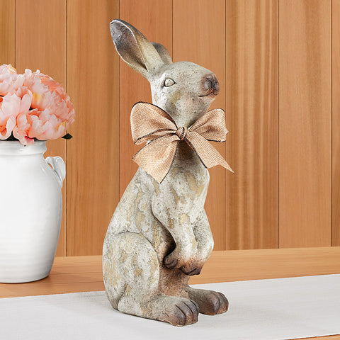 Antiqued Resin Bunny Figurine