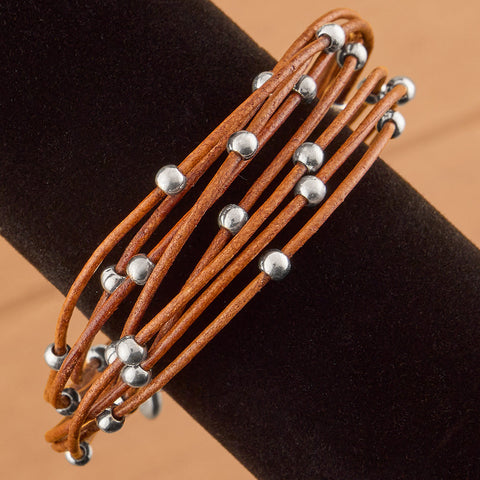 Trades By Haim Shahar Beaded-Leather Wrap Bracelet