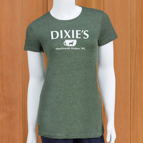 Dixie's Coffee House Women's Vintage T-Shirt, Green