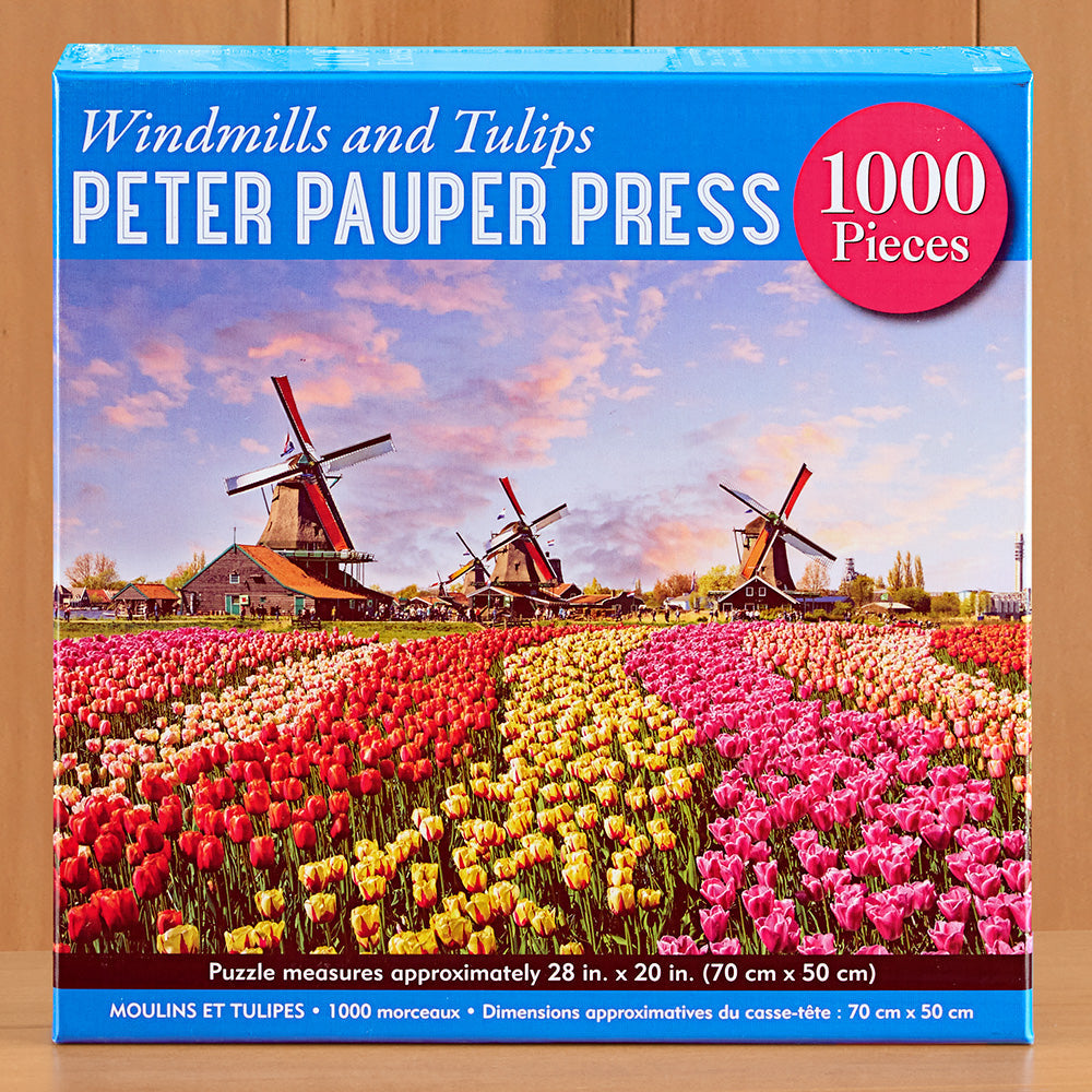 1,000 Piece Jigsaw Puzzle, Windmills and Tulips