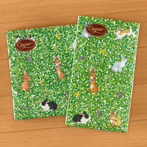 Caspari Paper Napkins & Guest Towels, Bunnies and Boxwood