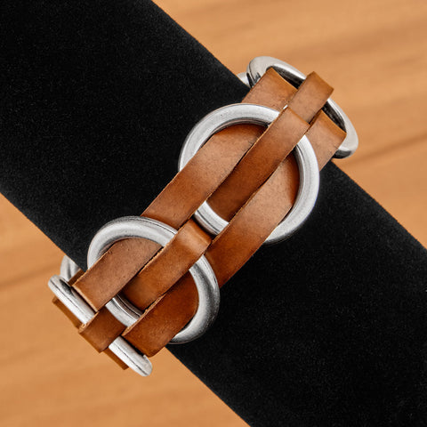 Trades by Haim Shahar Leather and Links Bracelet