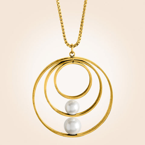 Anartxy Soraya Pearl Pendant Gold Necklace