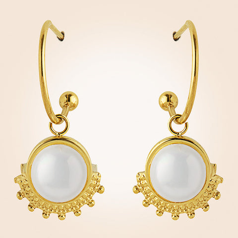 Anartxy Sunshine Pearl Hoop Earrings