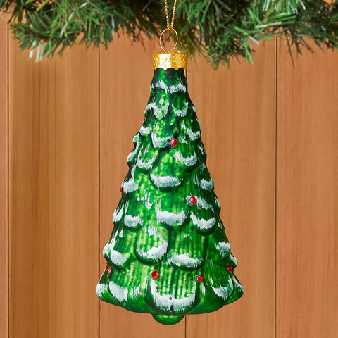 Jeweled Glass Christmas Tree Ornament