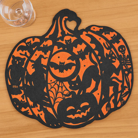 Hester & Cook Paper Placemats, Wicked Jack-o-Lantern