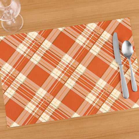 Hester & Cook Paper Placemats, Orange Plaid