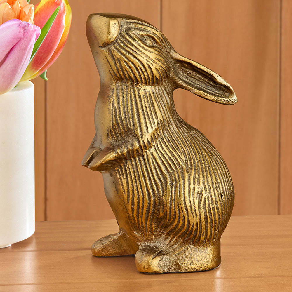 Antiqued Brass Bunny Figurine