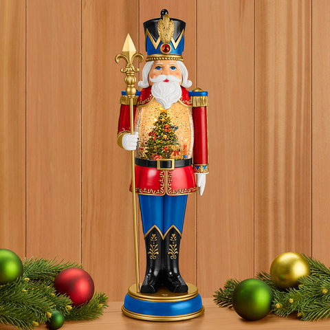 Lighted Nutcracker Snow Globe Figurine