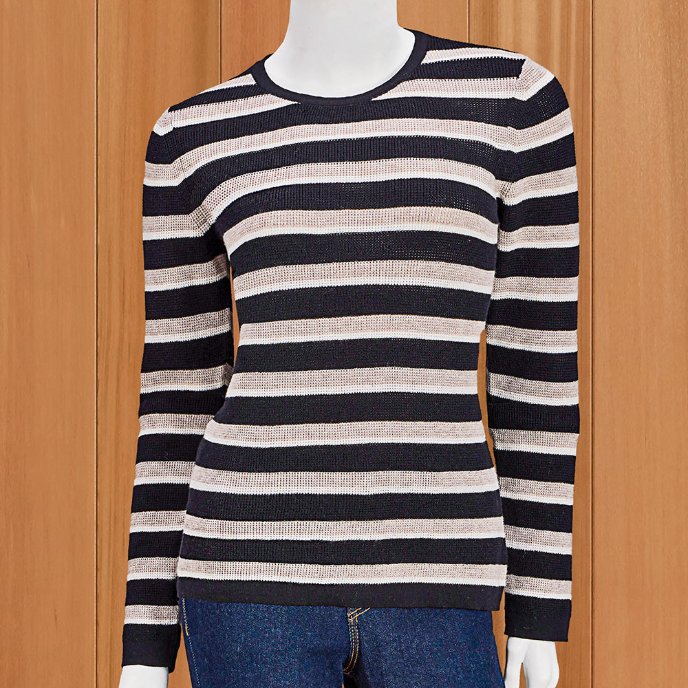 Kinross Women's Lightweight Stripe Thermal Pullover