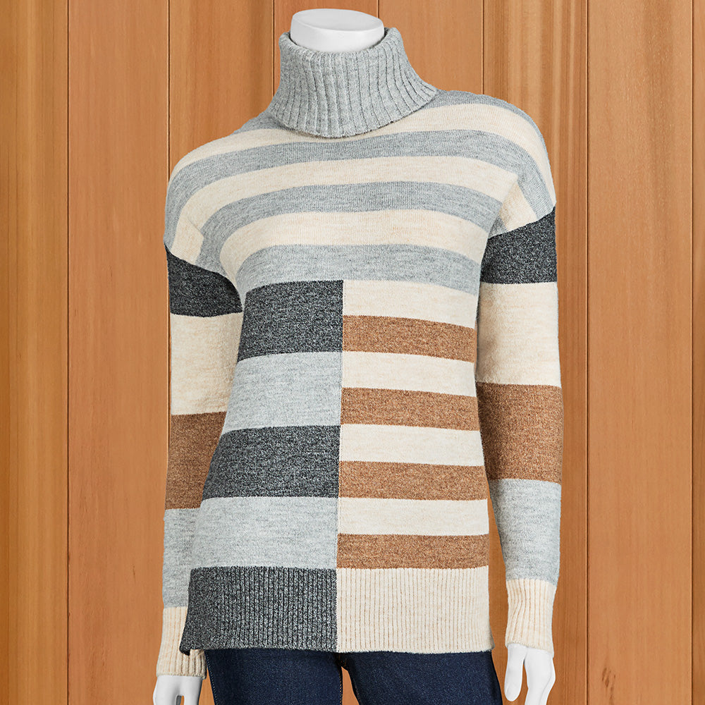 Renuar Women's Colorblock Funnel Sweater