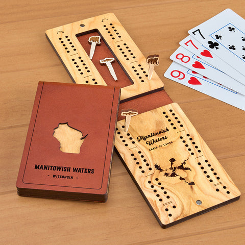 Manitowish Waters Travel Cribbage Board