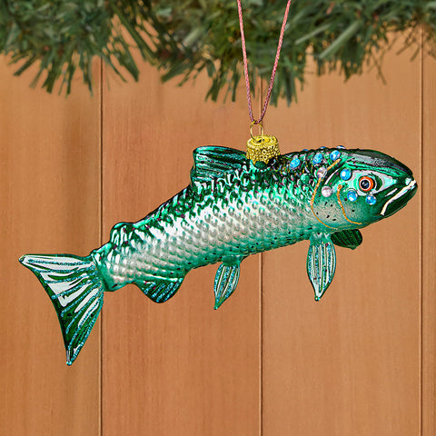 Cody Foster Glass Ornament, Yukon Trout