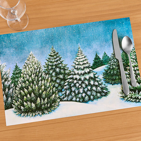 Hester & Cook Paper Placemats, Evergreen Forest