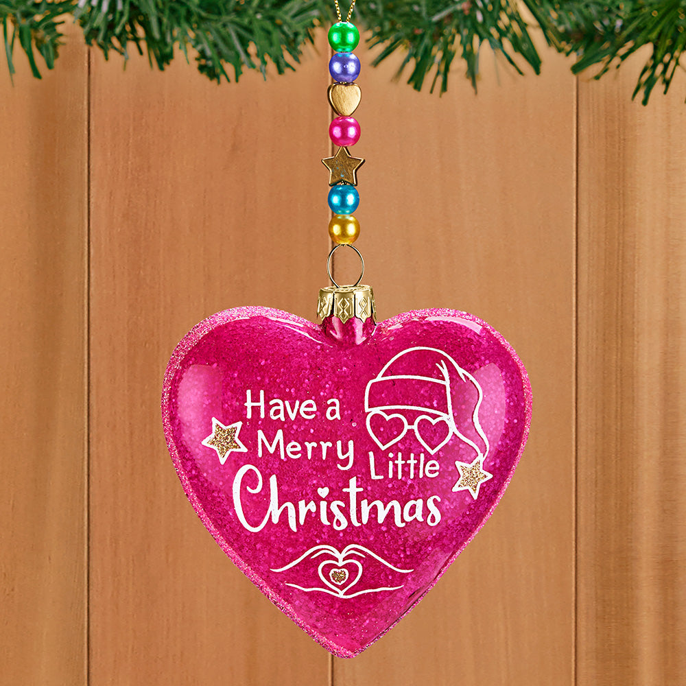 Kurt Adler Ornament, "Merry Little Christmas" Heart