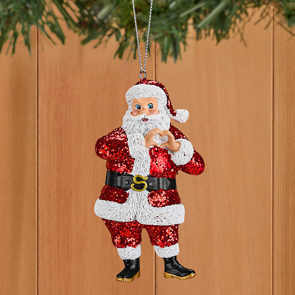 Kurt Adler Ornament, "Heart Hands" Santa