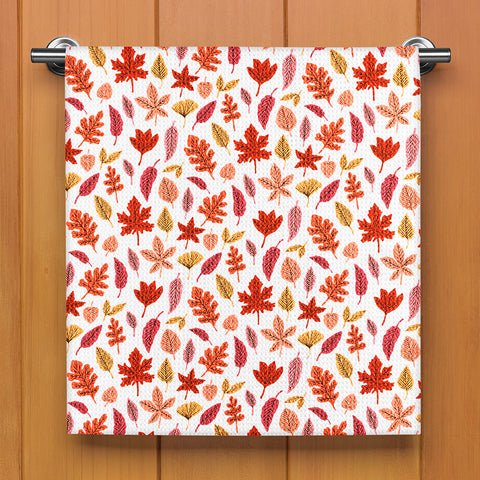 Geometry Tea Towel, Fall Leaves