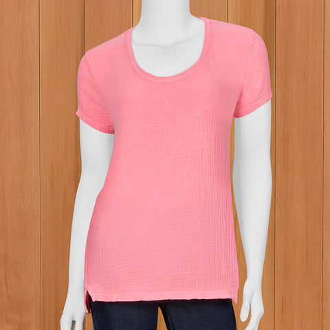 Lulu-B Lightweight Gauze Short Sleeve Top