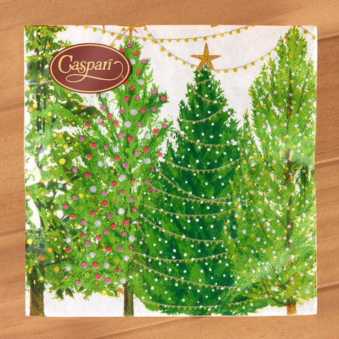 Caspari Paper Napkins, Christmas Trees