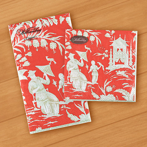 Caspari Paper Napkins, Silk Road Toile