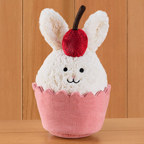 Jellycat Amuseables Plush Toy, Dainty Dessert Bunny Cupcake