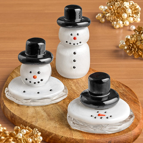 Melting Snowman Glass Figurine