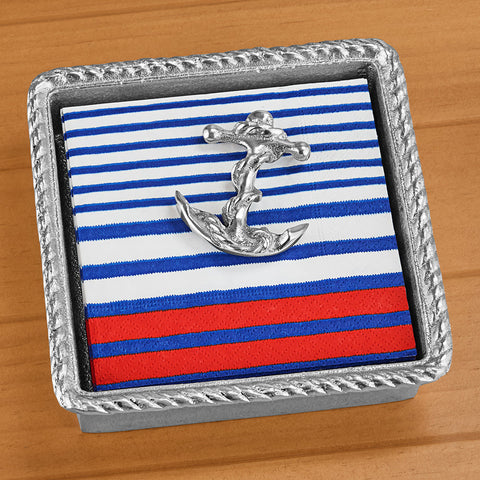 Mariposa Aluminum Napkin Holder Set, Anchor