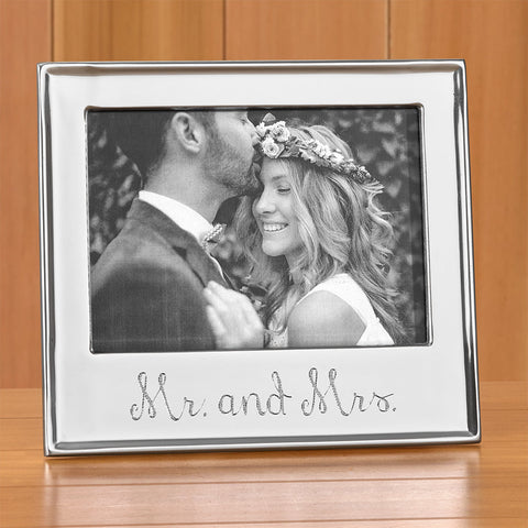 Mariposa Aluminum Photo Frame, Mr. and Mrs.