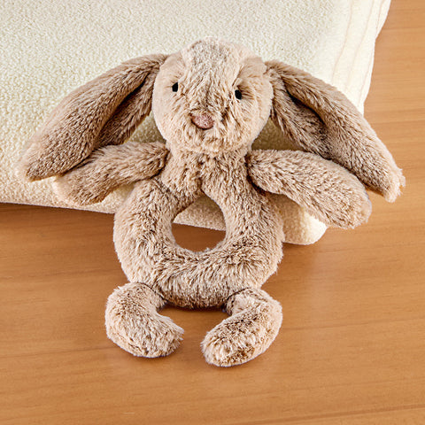 Jellycat Stuffed Animal Plush Ring Rattle, Bashful Bunny