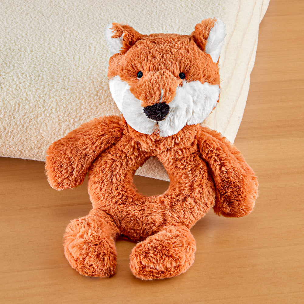 Jellycat Stuffed Animal Plush Ring Rattle, Bashful Fox Cub