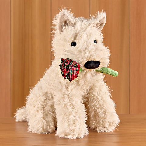 Jellycat Stuffed Animal Plush Toy, Munro Scottie Dog with "Love You" Rose