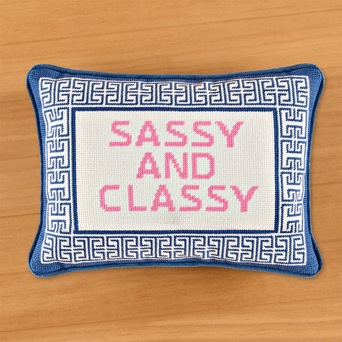 Peking Handicraft 14" X 10" Embroidered Pillow, "Sassy and Classy"