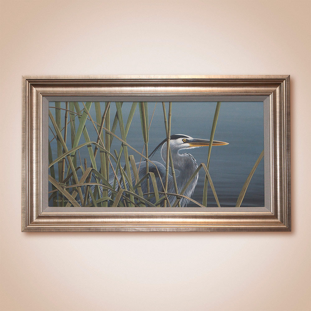 "Lake Patrol - Blue Heron" Original Acrylic Painting by David Wenzel