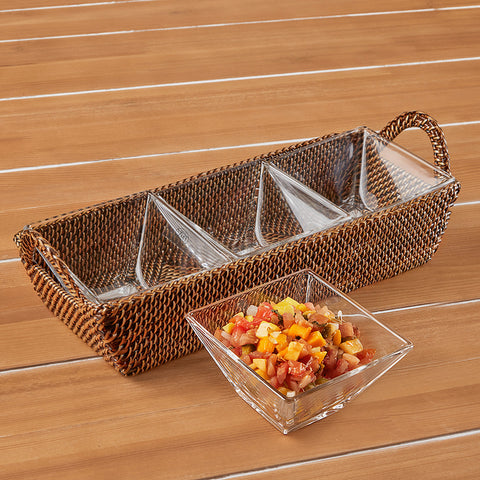 Calaisio Three Compartment Woven Serving Tray