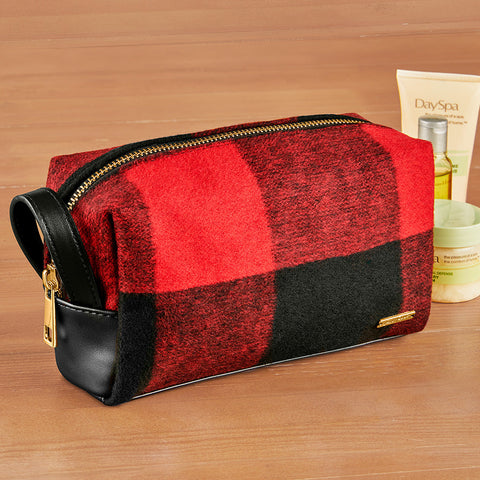 Charlie Paige Plaid Travel Pouch Toiletry Bag