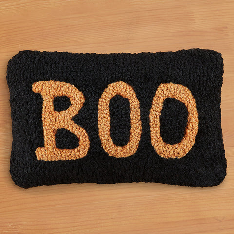 Chandler 4 Corners 8" x 12" Hooked Pillow, BOO