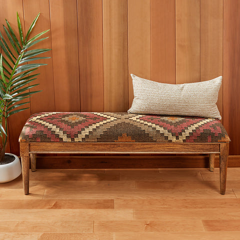 Aztec Kilim 51" Bench, Star