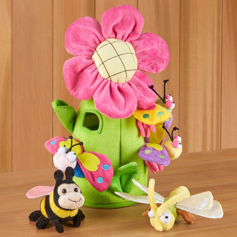 Flower House with Bug Stuffed Animals