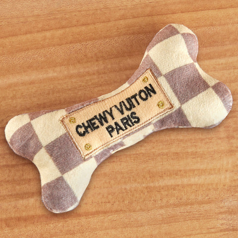 Checker Chewy Vuiton Bone Toy by Haute Diggity Dog