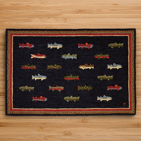 Chandler 4 Corners 4' x 6' Hooked Rug, River Fish